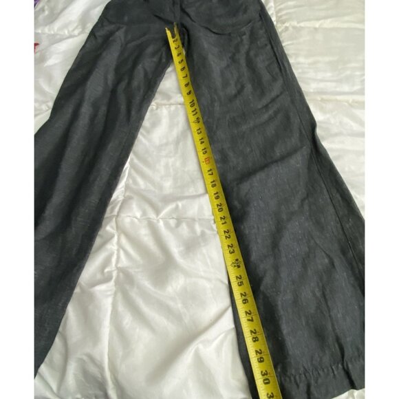 Max Studio Heather Gray Size 6 Cotton Linen Blend Wide Leg Boot Pants - Picture 4 of 10